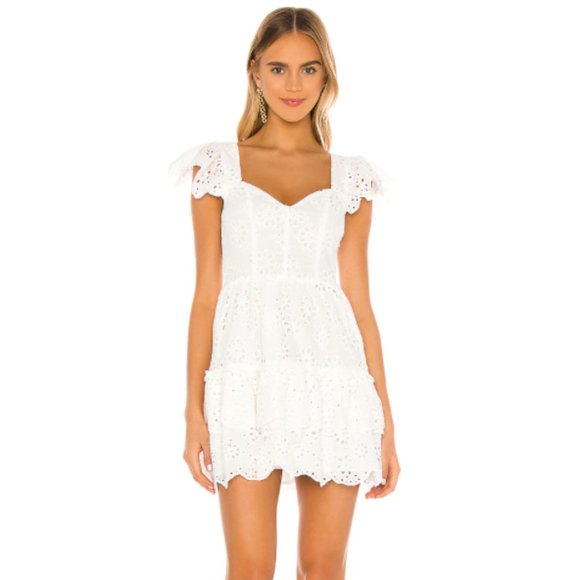 Lovers + Friends Dresses & Skirts - LOVERS + FRIENDS sorrento eyelet mini dress white